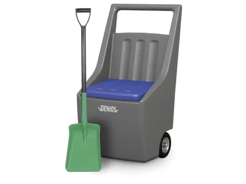 pekelwagen,60l,HxBxD 1145x700x670mm,PE,grijs,deksel blauw