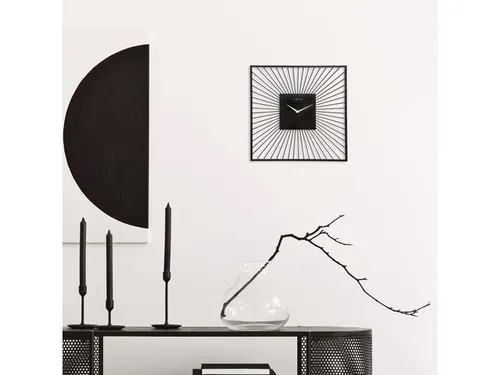 Wandklok Nextime 45x45x15 zwart metaal Vasco Square