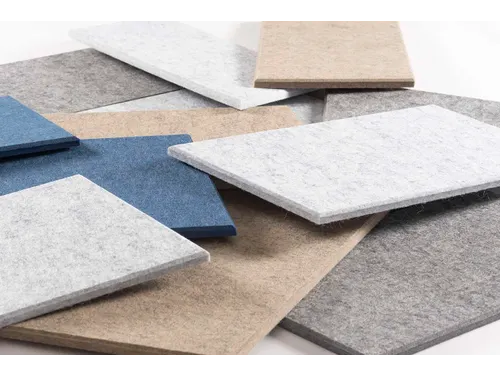Akoestische PET-vilt Parallellogram tegels set assorti 30x25cm 22 stuk