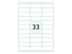 Etiketten Zelfklevend Wit 33 op A4 70x26mm 1000 Vel