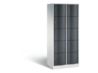 lockerkast cil.slot 1950x770x540mm 2x5 vakken RAL7035 front RAL7021 - 2