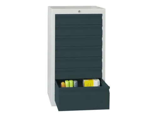 ladekast 900x500x500mm 7laden cilinderslot RAL7035 front RAL7016
