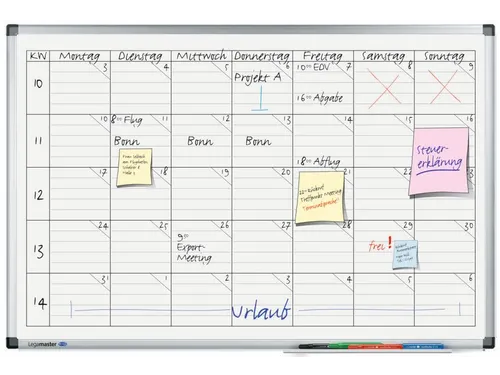 Planbord Universeel 60x90cm weekplanner magnetisch