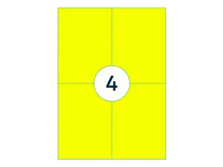 Etiket 105x148mm Fluor Geel 100 Vel - 2