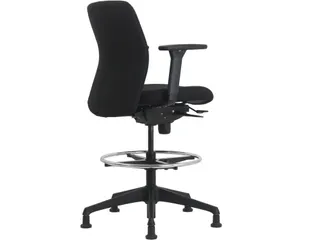 Loketstoel Stof Zwart met Doppen - 5