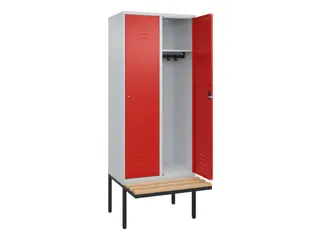 locker met bank,HxBxD 2120x800x815mm,2vak,vak B 400mm,cil.-slot - 2
