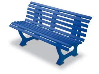 Kunststofbank 800x1500x450mm Zit H 450mm 13 Latten 2 Pootstellen Blauw - 2