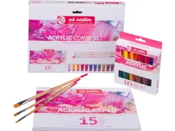 Schilderset Talens Art Creation acrylverf à 16-delig roze