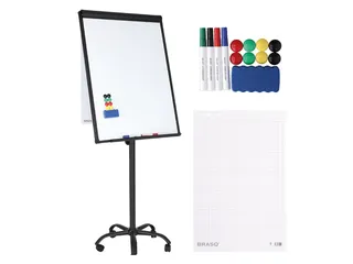 BRASQ Flipover Mobiel 70x100cm Magnetisch Zwart inclusief accessoires - 1