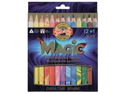 Kleurpotloden Koh-i-Noor Jumbo Magic doos 13 kleuren