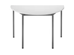 Tafel Halfrond 140x70 Cm Frame Antraciet Blad Lichtgrijs