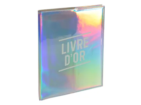 Gasteboek 100p. zilv er 27x22cm GLOSSY