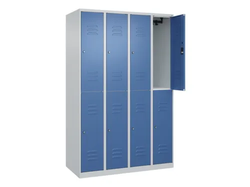 dubbeldekse locker,HxBxD 1850x1200x500mm,4x2vak.,vak B 300mm,cil.-slot