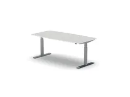 Elektrisch ihv Vergadertafel Vatvorm 1800x800mm Alu + Lichtgrijs Blad