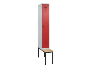 locker met bank,HxBxD 2120x300x815mm,1vak,vak B 300mm,draaigrendel - 3