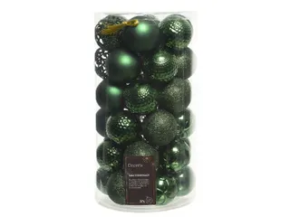 Kerstballen Decoris assorti Dennengroen koker 37 stuks - 2
