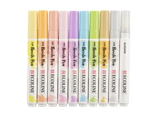Brushpen Talens Ecoline Pastel blister à 10 stuks assorti - 2