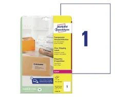 Etiket Avery Zweckform L7567-25 210x297mm A4 transparant 25 stuks