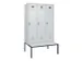 locker met bank,voor scheiding van kleding,HxBxD 2120x1200x815mm,3vak