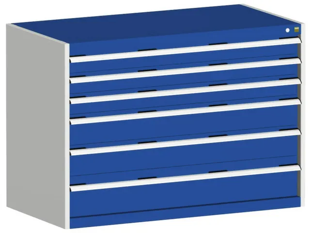 ladekast HxBxD 900x1300x750mm 6laden romp RAL7035 front RAL5010