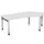 In hoogte verstelbaar hoekbureau 680-800x2166x1130mm grijs zilver