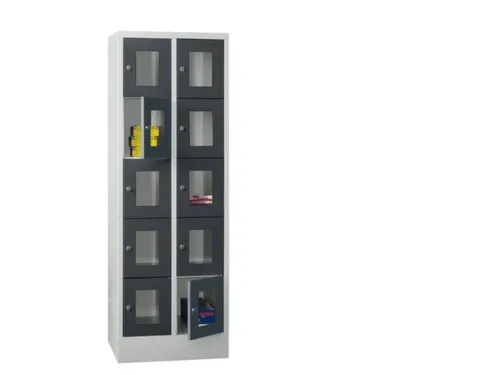 lockerkast,HxBxD 1850x600x500mm,2x5vakken,RAL7035,front RAL7016