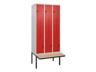 Z-garderobekast,HxBxD 2120x900x815mm,6vak,vak B 300mm,draaigrendel - 1