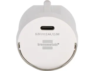 Brennenstuhl Stopcontactadapter USB C 2.4A Wit - 2