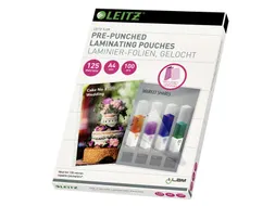 Lamineerhoes Leitz A4 4-gaats perforatieband 2x125 micron EVA 100stuks