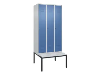 locker met bank,HxBxD 2120x900x815mm,3vak,vak B 300mm,cil.-slot - 1