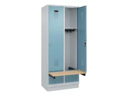 locker met bank,HxBxD 1950x800x815mm,2vak,vak B 400mm,cilinderslot