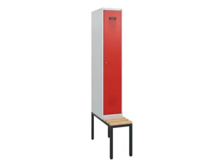 locker met bank,HxBxD 1950x300x815mm,1vak,vak B 300mm,cilinderslot - 2
