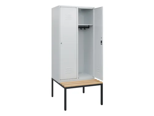 locker met bank,HxBxD 1950x800x815mm,2vak,vak B 400mm,cil.-slot