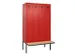 locker met bank,voor scheiding van kleding,HxBxD 2120x1200x815mm,4vak