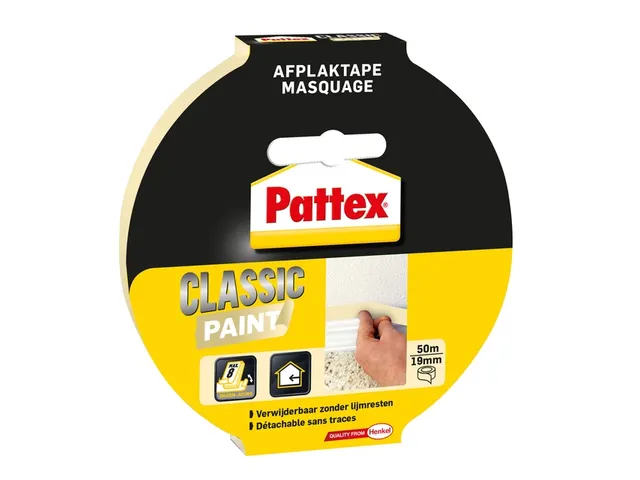 Afplaktape Pattex Classic 19mmx50m creme