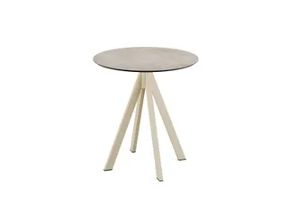 bistrotafel,HxØ 730x700mm,rond,4voeten zandkleuren,blad HPL Moonstone - 1