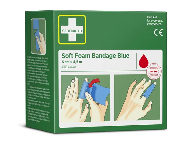Pansement autoadhésif Cederroth Soft Foam bleu 6cmx4,5m