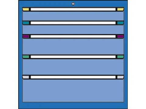 ladekast HxBxD 800x805x695mm 5laden slot RAL7035 front RAL7035