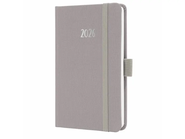 Weekagenda Feel A6 2026 (NL/FR/EN/DU) Pearl Grey Hardcover