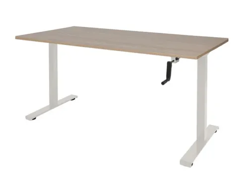Dextro Slinger Bureau Zit-sta T-poot 140x80 Hav/kers 25mm Wit