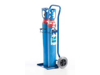 Flessenkar,draagverm. 100kg,2x10l fles,m. ketting,RAL5010,TPE-banden - 14