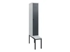 Armoire vestiaire avec banc HxlxP 1950x300x815mm 1compart.