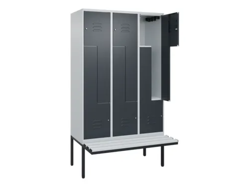 Z-garderobekast,HxBxD 2120x1200x815mm,6vak,vak B 400mm,cil.-slot