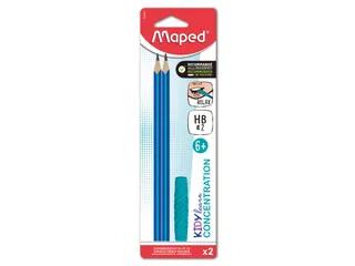 Maped Kidy Learn Concentratie 2 Potloden HB met kauwdop Blauw - 1