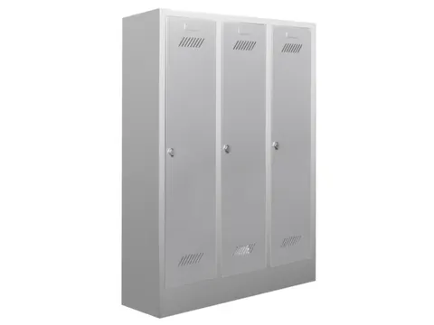 lockerkast v. kinderen,HxBxD 1600x930x500mm,3vak,RAL7035,front RAL7016