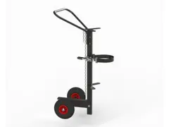 Flessenkar,draagverm. 80kg,1x40/50l fles,sjorband,RAL7043,lucht-banden