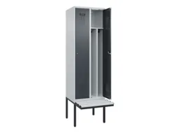 locker met bank,voor scheiding van kleding,HxBxD 2120x600x815mm,2vak