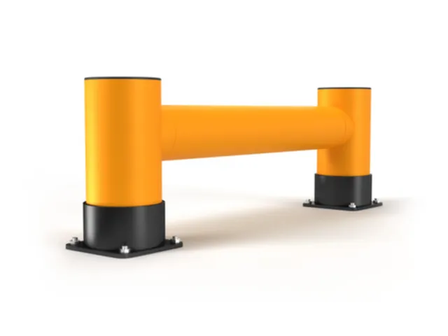 aanrijdbeveiligingsplank,enkele plank,HxL 400x1200mm,HDPE,geel/zwart