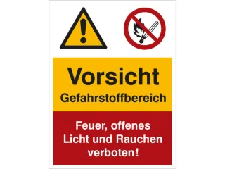 combi-bord waarschuwing/verbod,Pas op! Gebied met gevaarlijke stoffen - 1