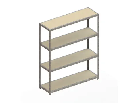 Breedvakstelling 2470x2000x600mm Vaklast 500kg 4 Houten Legborden